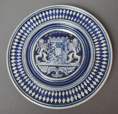 Vintage Geez Stoneware Plate - Bayern West Germany - 2D Design - k5 sb
