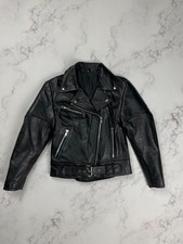 Vintage Black Leather Moto Biker Riding Jacket - women's Sz 38 Duties Paid USA 