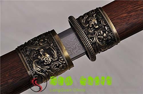 GLW Sword Broadsword Waist Knife Hand Forged Folded Pattern Steel Blade Sharp