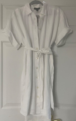 J CREW Capitaine M Linen Shirt Dress White NWT