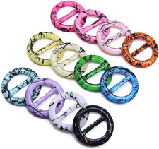 12PCS T-Shirt Clips 1 Inch T Shirt Plastic round Shape Fashion Scarf Clip Ring w
