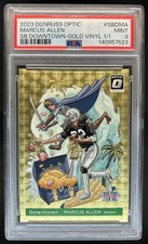 2023 Panini Donruss Optic Marcus Allen Super Bowl Downtown Gold Vinyl #1/1 PSA 9