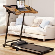 Bike Trainer Desk with Wheels, Adjustable Treadmill Desk, Rolling Standing De...