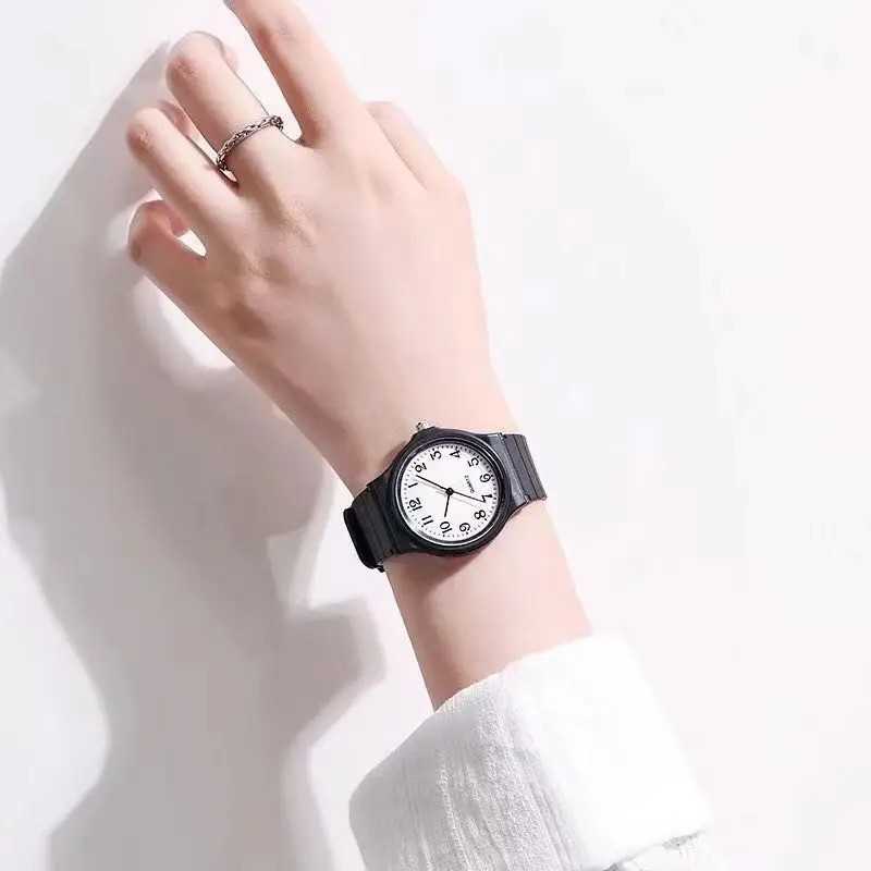 1PC Women Quartz Exam Watch Small Dial Waterproof Silicone Strap