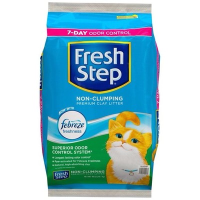 Fresh Step Non-Clumping Premium Cat Litter with Febreze, 40 lbs