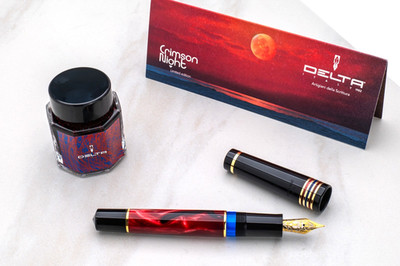 Delta Four Rings Crimson Night Limited Edition Fountain Pen 98 Made Fine Nib 