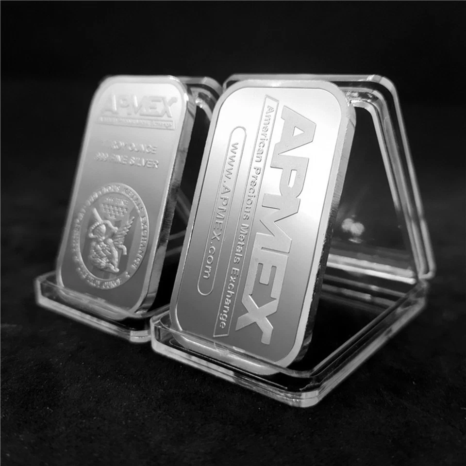 APMEX I TRÓY QUNCEAB9 精美 1 盎司镀银金属条用于收藏 — 第 3/4 张图片