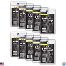 BCW 10 Pack Screw Down Card Holders 20PT Clear Polystyrene Trading Card Cases