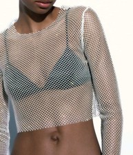 Zara studio kleid GLITZER BLUSE GRL/M LIMITED EDITION AUSVERKAUFT EINZELSTÜCK 