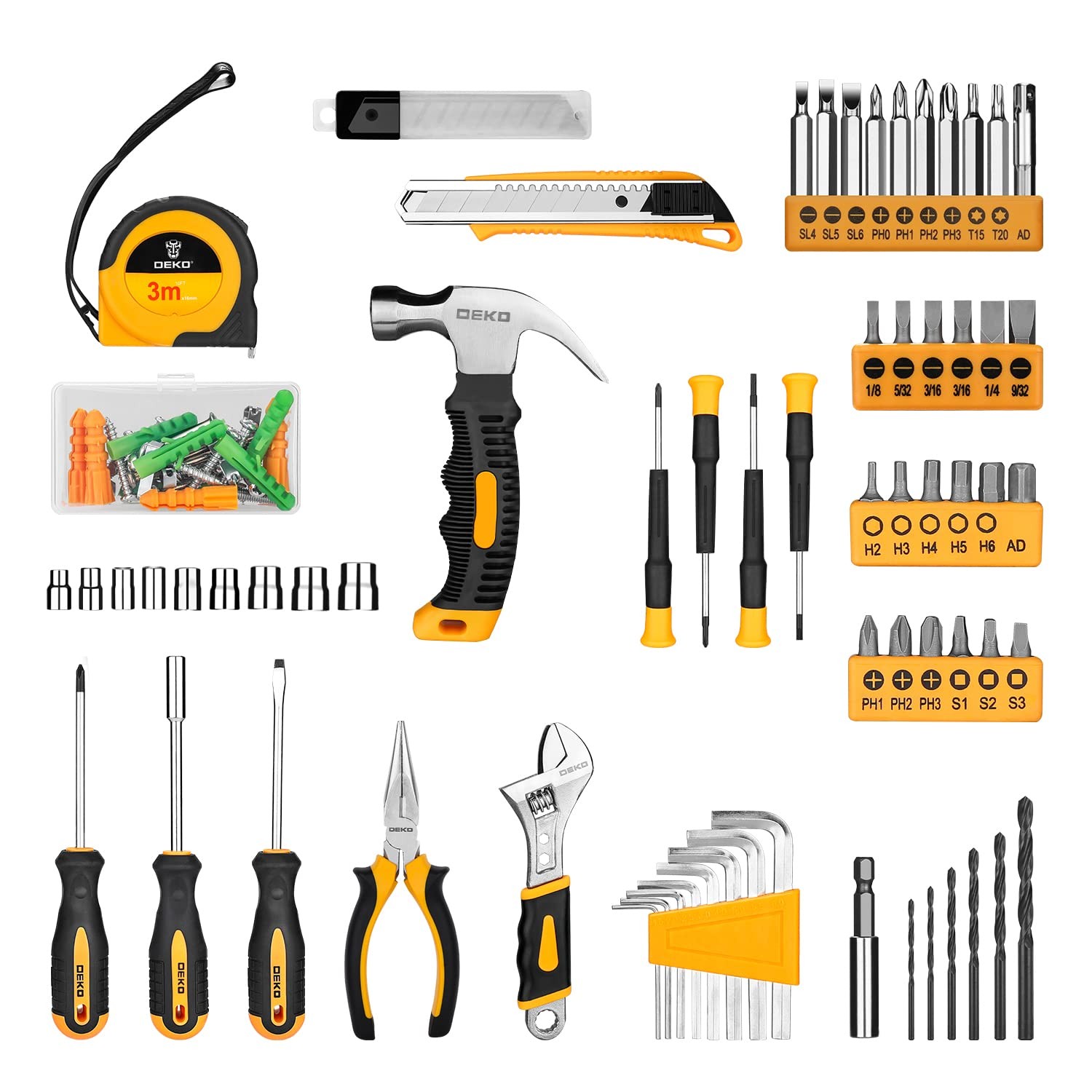 DEKO Cassetta Attrezzi Completa con Trapano Avvitatore Batteria 8V 126 Pezzi foto 5