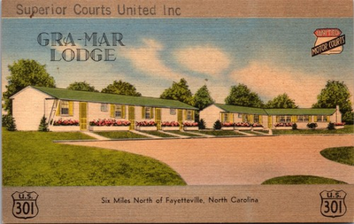 #ad Gra Mar Lodge Motor Court Fayetteville North Carolina US 301 Linen Postcard $10.00