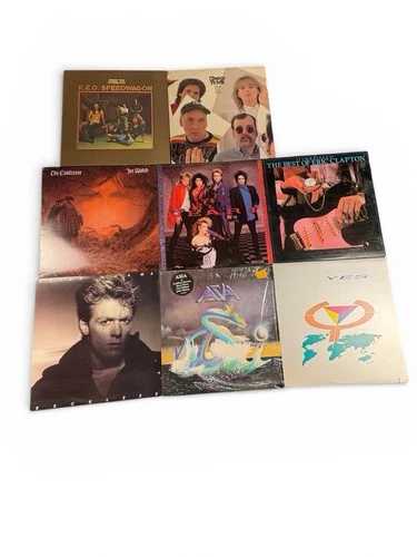 Classic Rock Vinyl Lot – Yes, Asia,  Brian Adams, Heart, Clapton, REO – 8 LPs