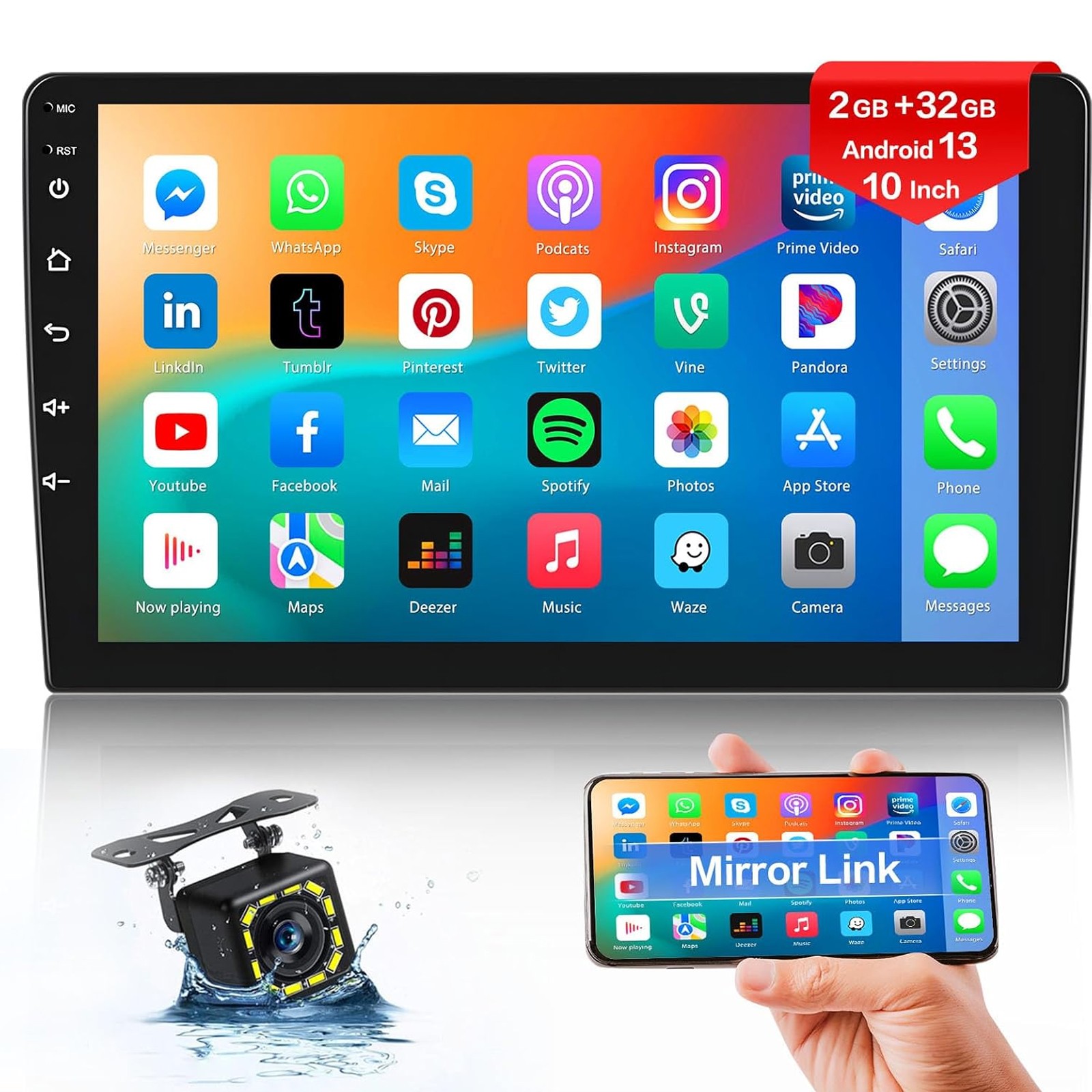 Carplay Gps Nav Double Din Wifi Touch Screen