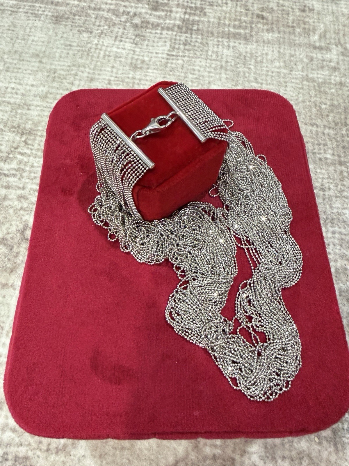 Gabrielle Bruni 925 Italy Sterling Silver 30 Multi Strand Necklace 102 G 34”