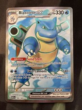 Blastoise ex 184/165 Sv: Scarlet & Violet 151 Holo Pokemon Card Full Art Water