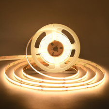 DC24V COB LED Strip Light 16.4FT CRI80 1600Leds 3000K White LED Light  Flexibl