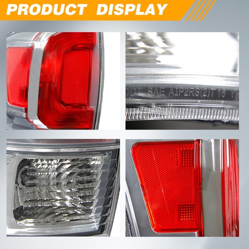 Chrome Bezel Tail Lights For 2016-2023 Toyota Tacoma Driver Passenger Side Pair - Picture 2 of 7