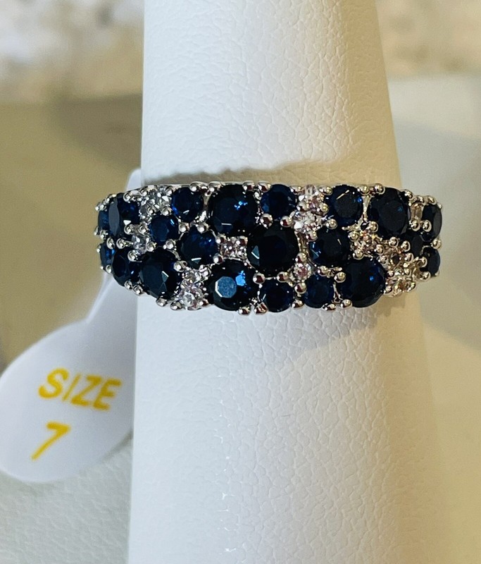 Bomb Party September Ring ~ RBP8156 It's Meant To Be LC Sapphire Rhodium Plating