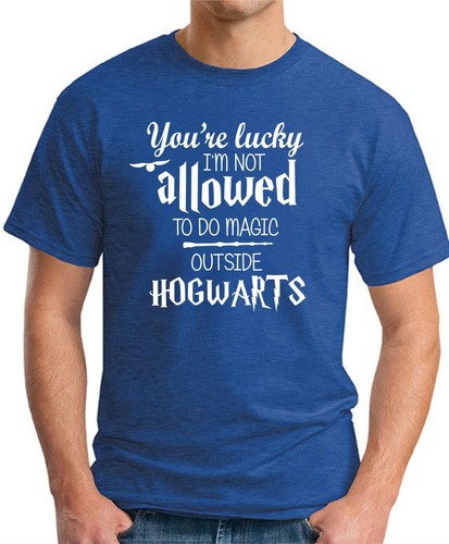 YOU'RE LUCKY I'M NOT ALLOWED TO DO MAGIC OUTSIDE HOGWARTS T-SHIRT > Harry Potter - Picture 7 of 22