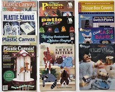 LOT OF 12 PLASTIC CANVAS MAGAZINES  CRAFT BOOKS 1985-2013