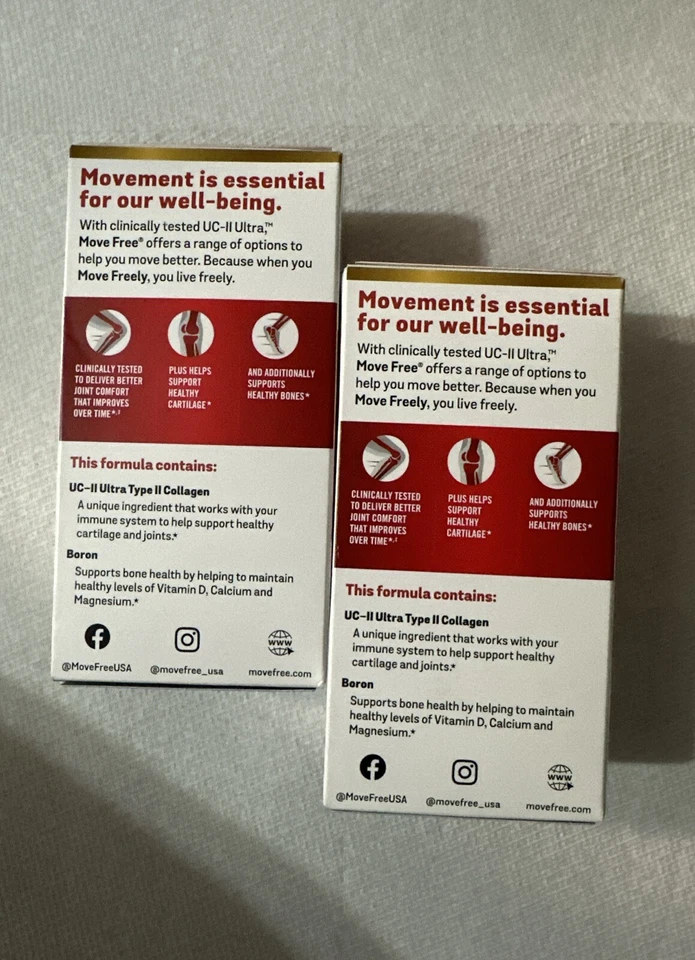 Paquete de 2 Move Free Ultra Joint Health Triple Acción 30ct Ex 03/27 Foto 3 de 3