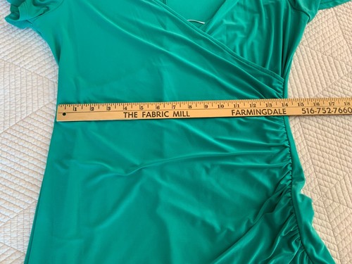 Harper Rose grün Flügelärmel V-Ausschnitt Kleid Damen halbhoch asymmetrisch Gr. 12 - Bild 8 von 8