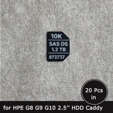 20pcs of 872737 SAS 1.2TB 10K HDD caddy label sticker for hpe G8 G9 2.5'' trays