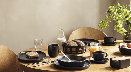Set of 3 Eva Solo Nordic Kitchen Plate Dinner Plate Kitchen Stoneware Black 10x1 - Picture 5 of 6