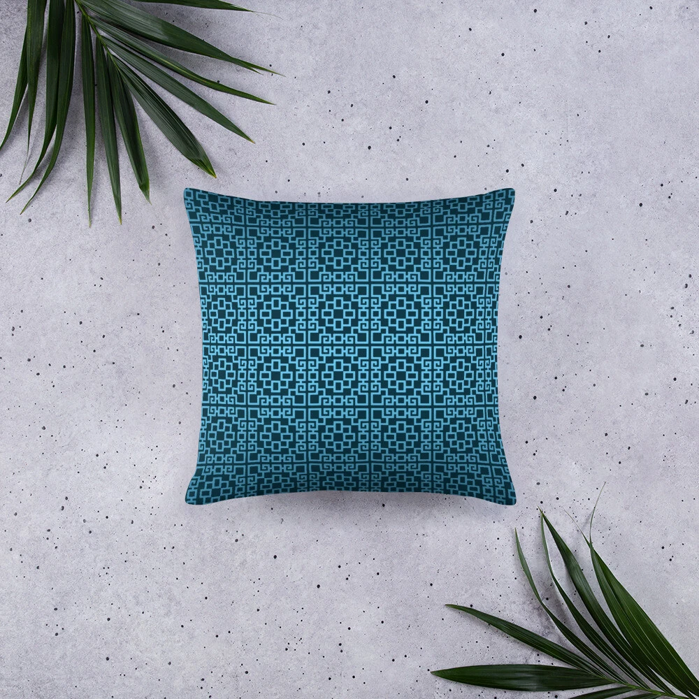 LATTICE Blue Pillow