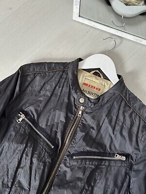 Vintage Prada Archive 1999 Nylon Metal Red Tab Biker Man's Vintage Prada Archive 1999 Nylon Metal Red Tab Biker Man's