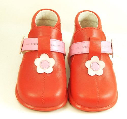 DE OSU -Spain -Baby Girls Red Pink Leather Boots -Shoes - European 19 Size 4 - Picture 2 of 5
