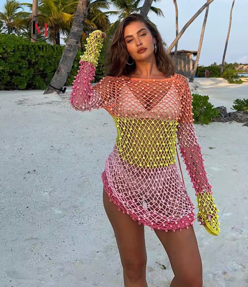 Beaded Swimsuit Cover Up BY Peach Motel NWT SIZES: S,M,L