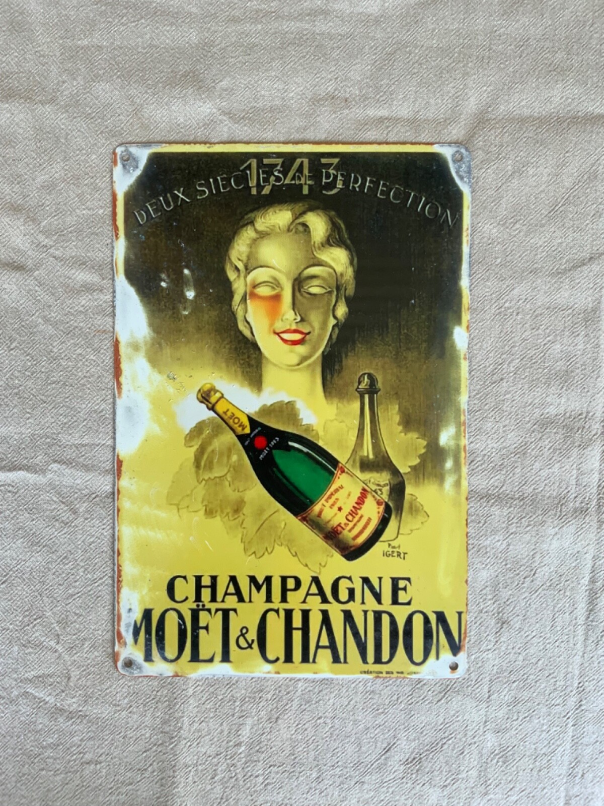 Moët & Chandon Champagne Metal Plaque, Vintage 20x30