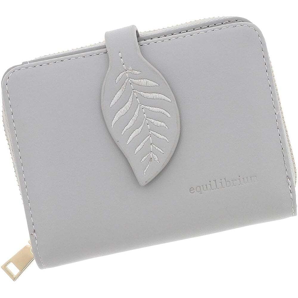 Equilibrium Embroidered Leaf Purse Small Grey 349835