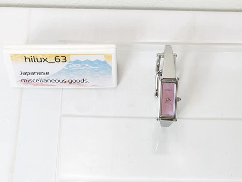 GUCCI 1500L Watch Silver Pink Shell Dial Women’s Bangle Wrist Watch 5.5-16cm - Picture 5 of 24