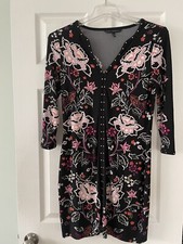 White House Black Market Womens Small LBD Floral Bodycon/Shift Holiday-Party