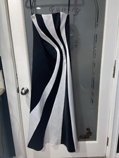 MORGAN  CO. size 3 / 4 blk/white satin full-length evening gown, Prom Dress