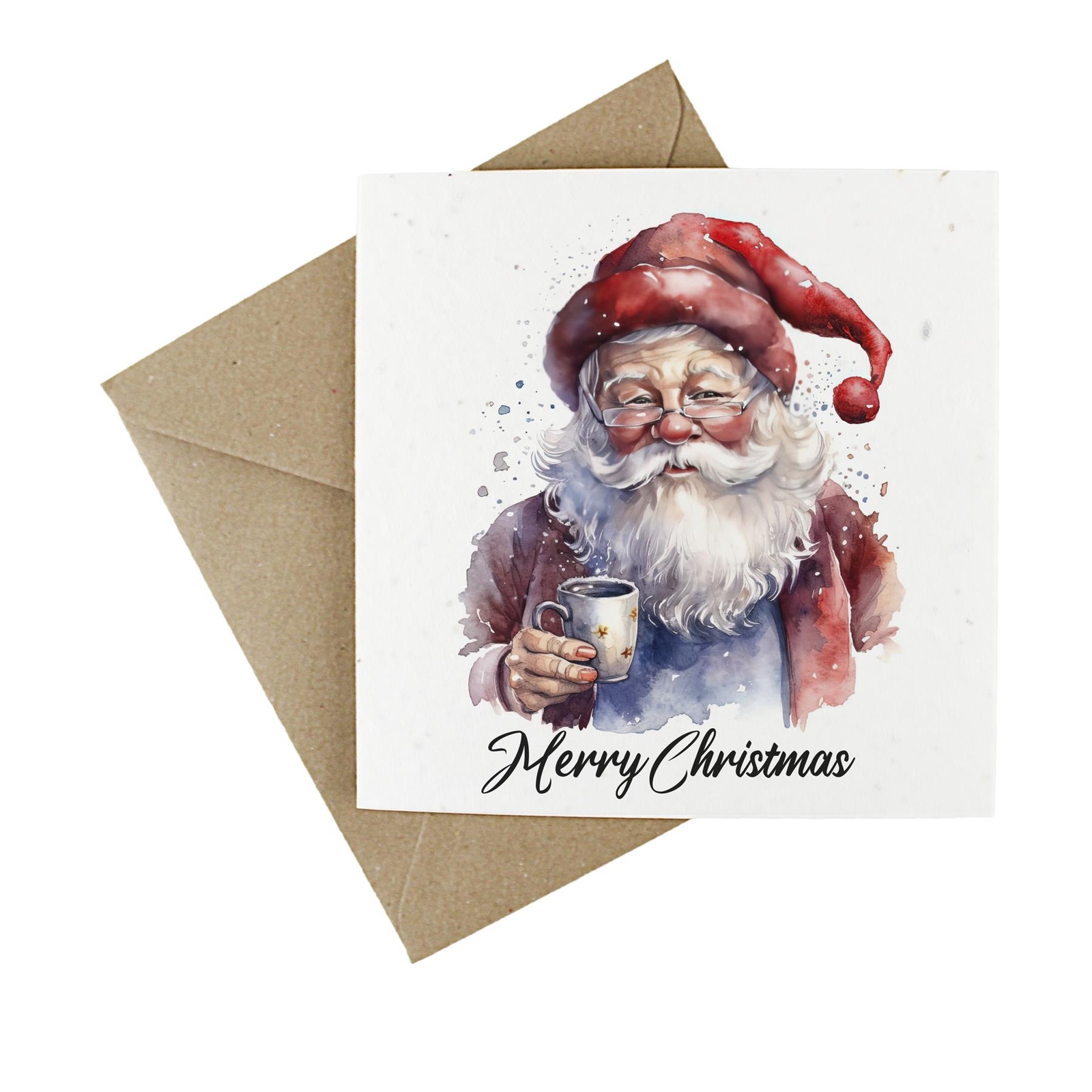Jolly Santa Card - Plantable Wildflower Seeded Xmas Cards - Merry Christmas 10pk