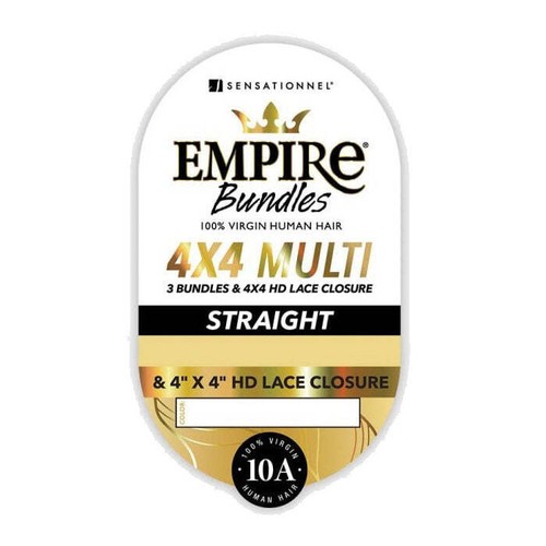 Sensationnel Empire Bundle 100% capelli umani vergini HD chiusura pizzo 4X4 DRITTO - Foto 2 di 2