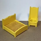 Vintage Fisher Price Castle Throne Bed 1974 Parts Lot
