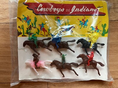 Vintage Cowboys und Indianer Figuren Hongkong 60er Spielzeug Kunststoff selten Sammlerstück