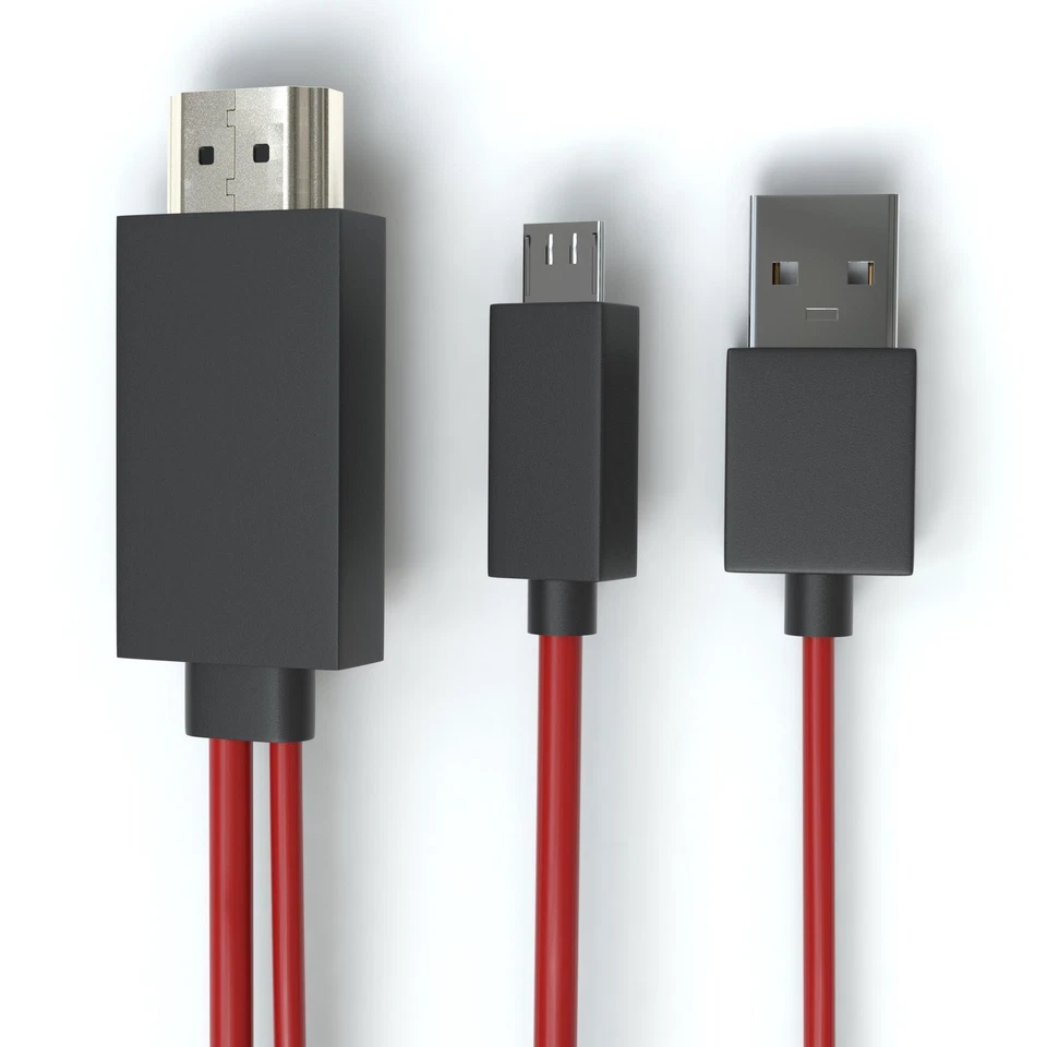 MHL auf HDMI Adapter 11-Pin Micro USB Kabel für TV, Handy, Tablet - 1,8m - Bild 4 von 4