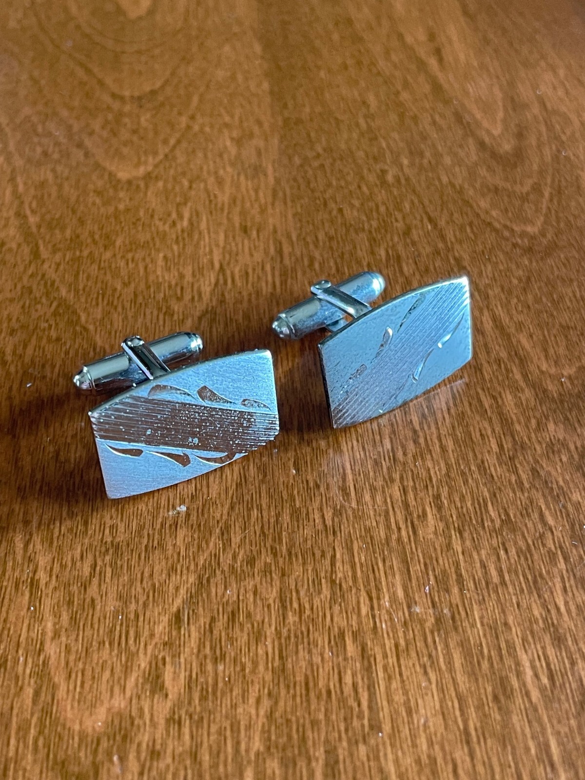 VINTAGE STERLING SILVER ROUNDED RECTANGLE CUFFLIN… - image 5