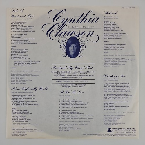 Cynthia Clawson It Was His Love Original 1979 Press TR-116-LP VG+ ULTRASONIC CLN - Picture 23 of 24