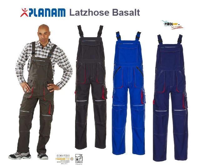 ABVERKAUF Planam Latzhose Basalt moderne Arbeitshose Herren verschiedene Fraben