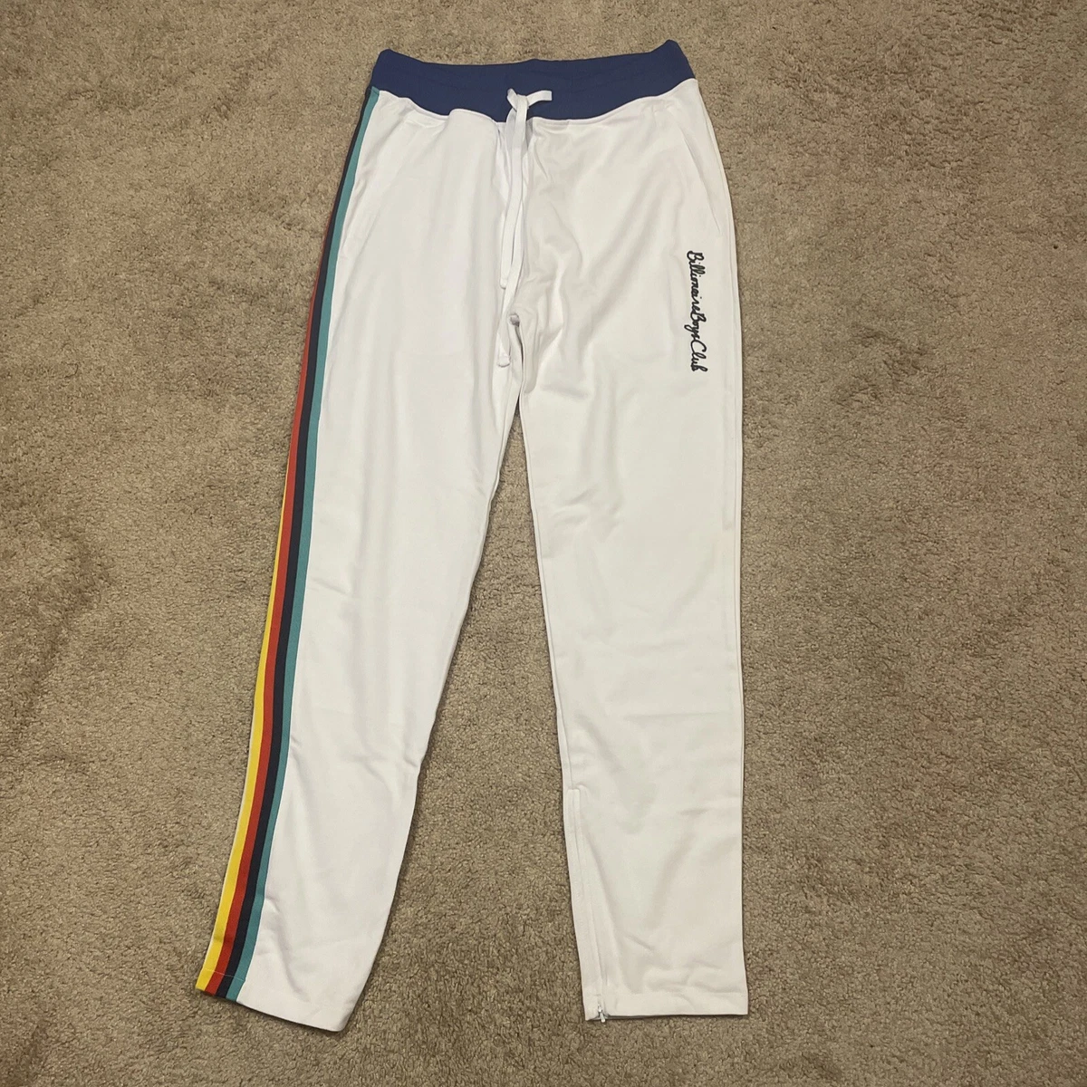 Billionaire Boys Club White Blue Red Yellow Ankle Zip Track Pants