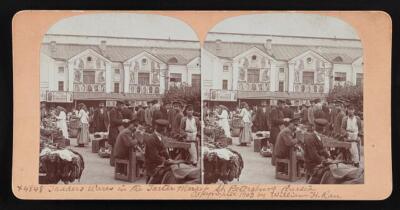 Russia Traders wares in the Tartar market St Petersburg Russia Old Photo