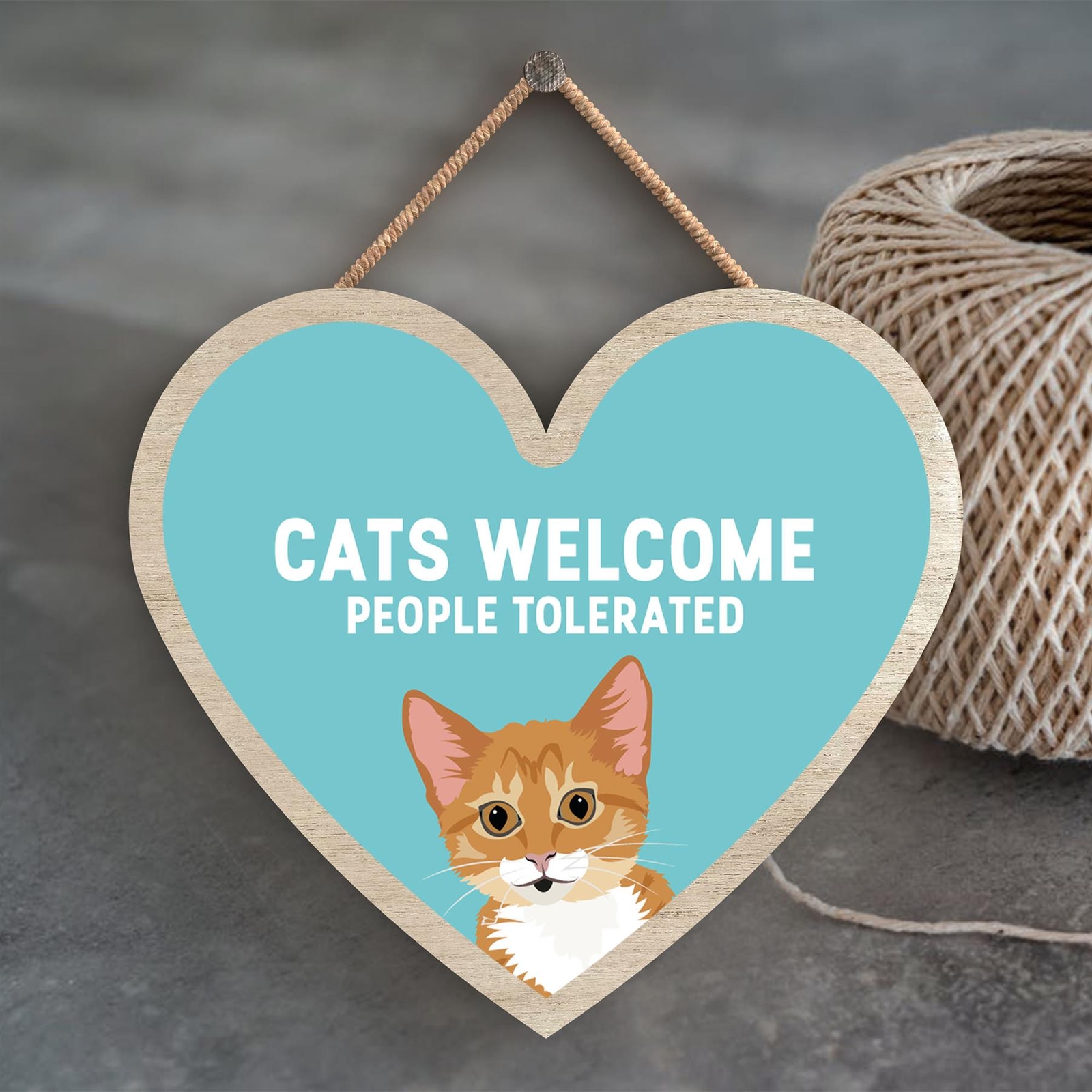 Ginger Tabby Kitten Cats Welcome People Tolerated Katie Pearson Heart Plaque