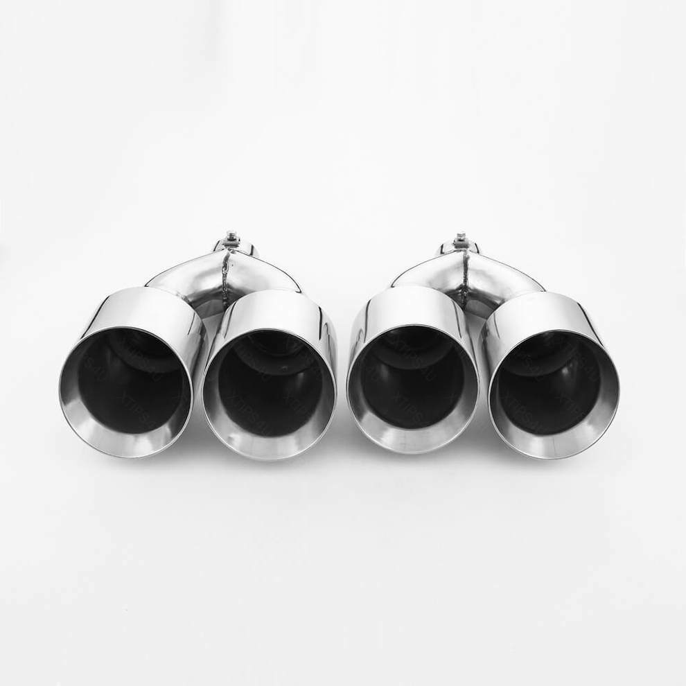 Tap Trap Pair Clamp-on Quad 4" Out Dual Wall Exhaust Tips 2.5" In 304 Stainless Epson 405 XL - Foto 10