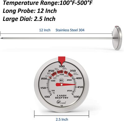 Candy Thermometer Deep Fry Thermometer Meat Thermometer with 8  Probe Waterproof